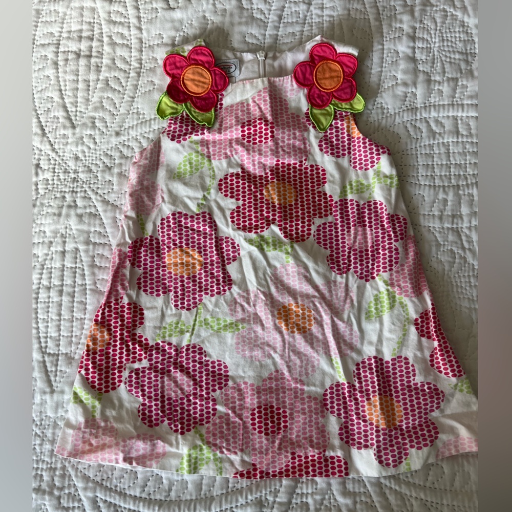 Talbots Pink and Orange Floral Kids Dress